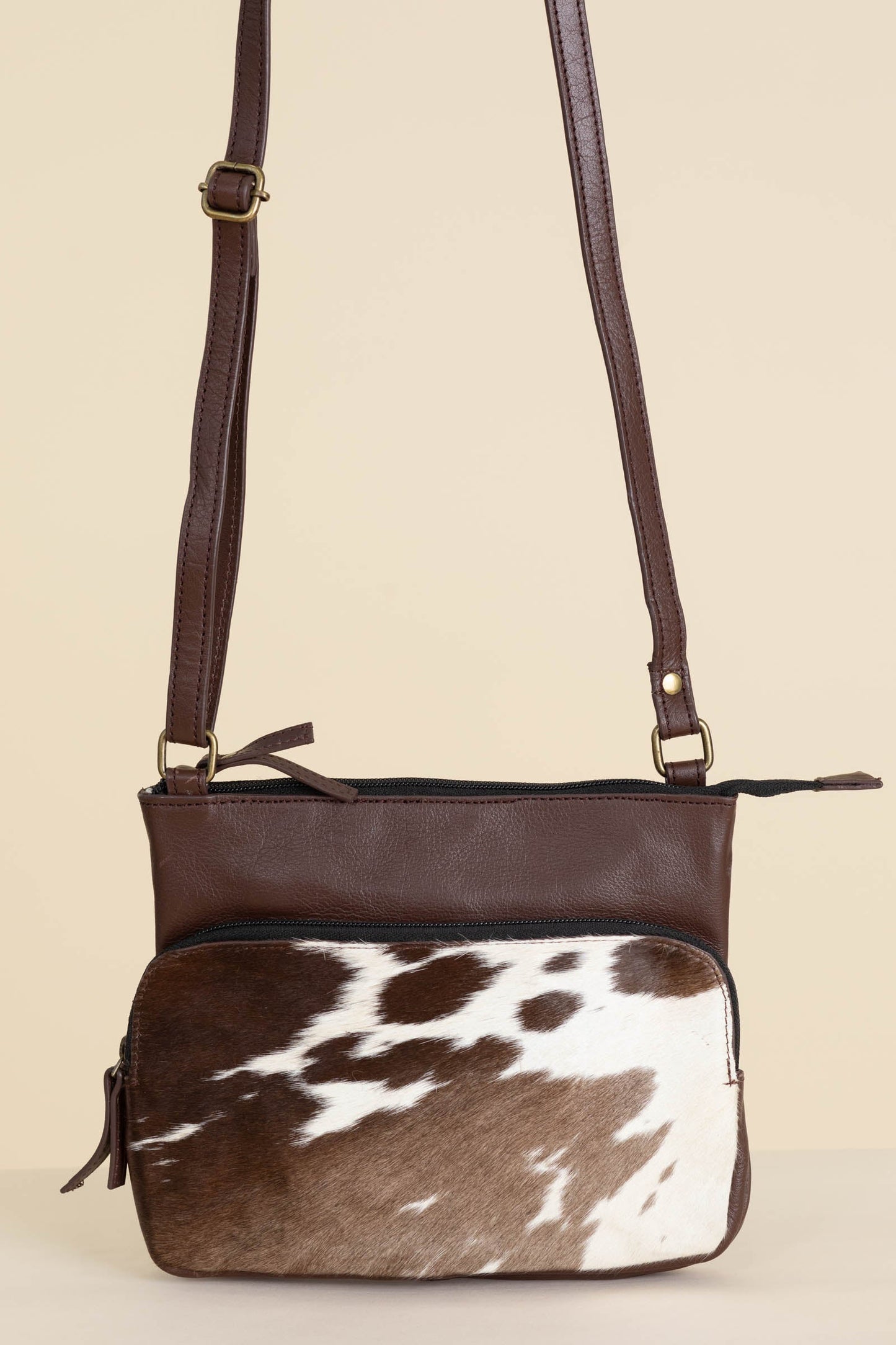 Brown Cowhide Crossbody