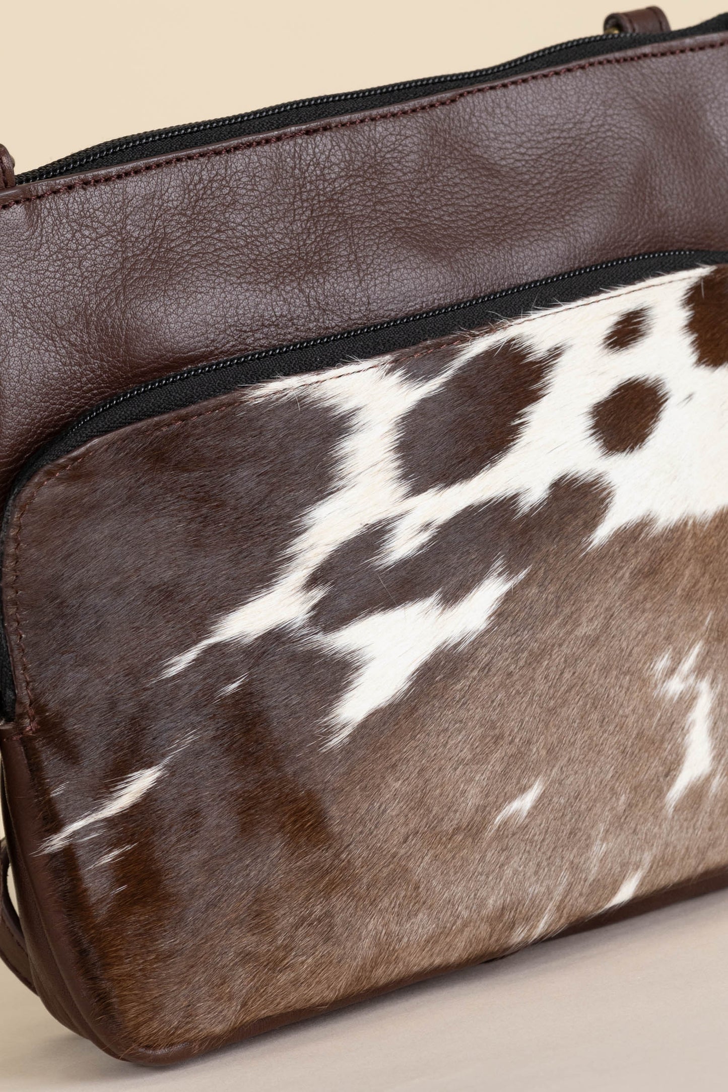 Brown Cowhide Crossbody