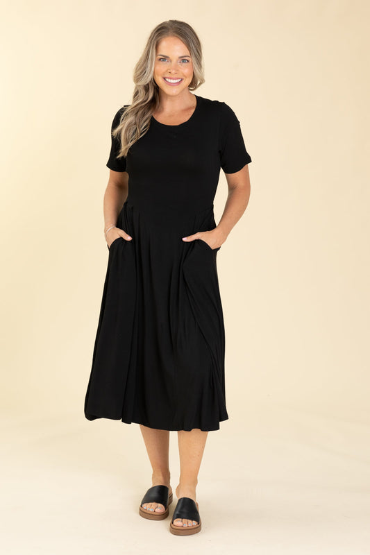 Black Knit Maxi Dress With Open Back Detail