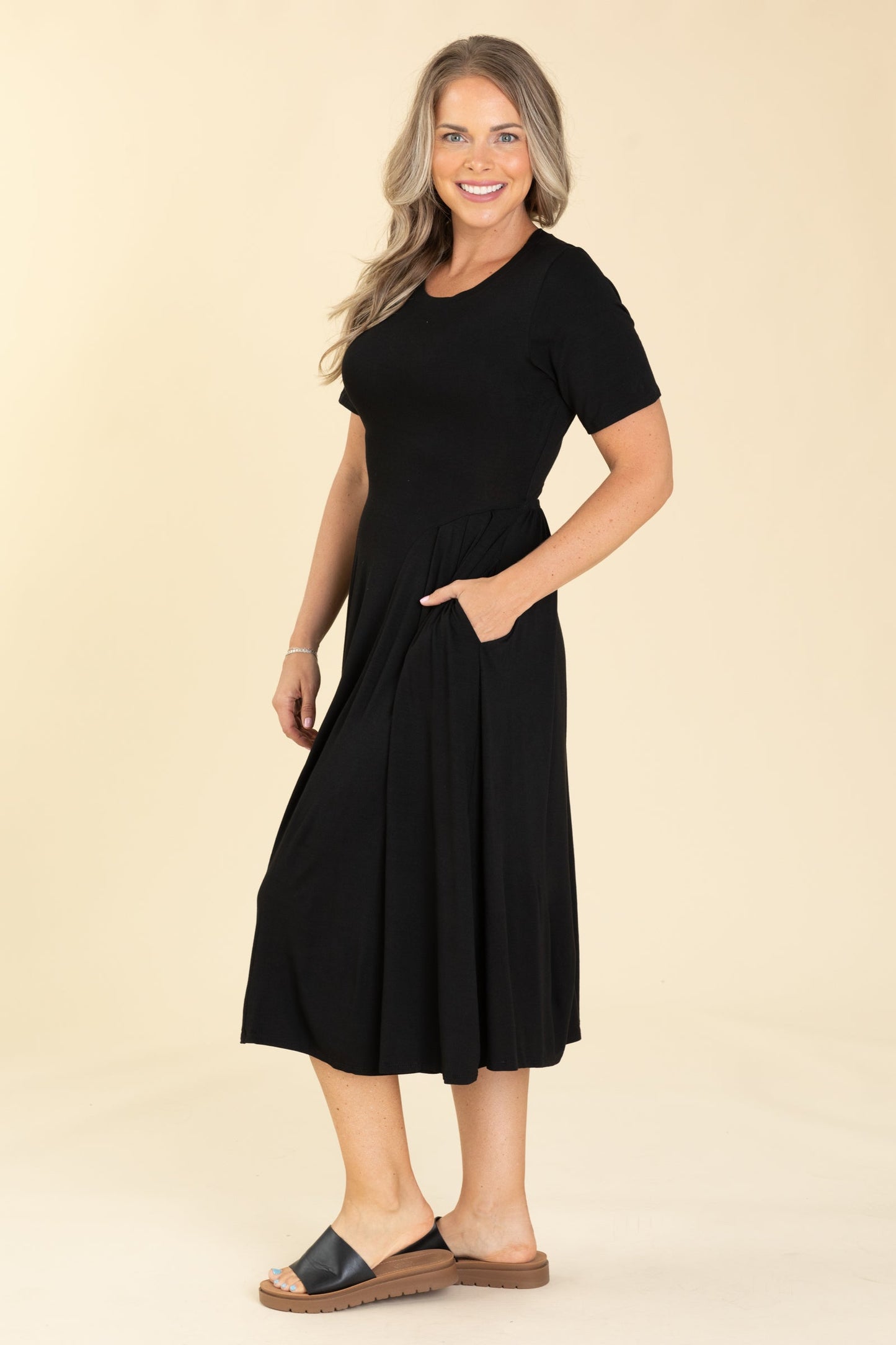 Black Knit Maxi Dress With Open Back Detail