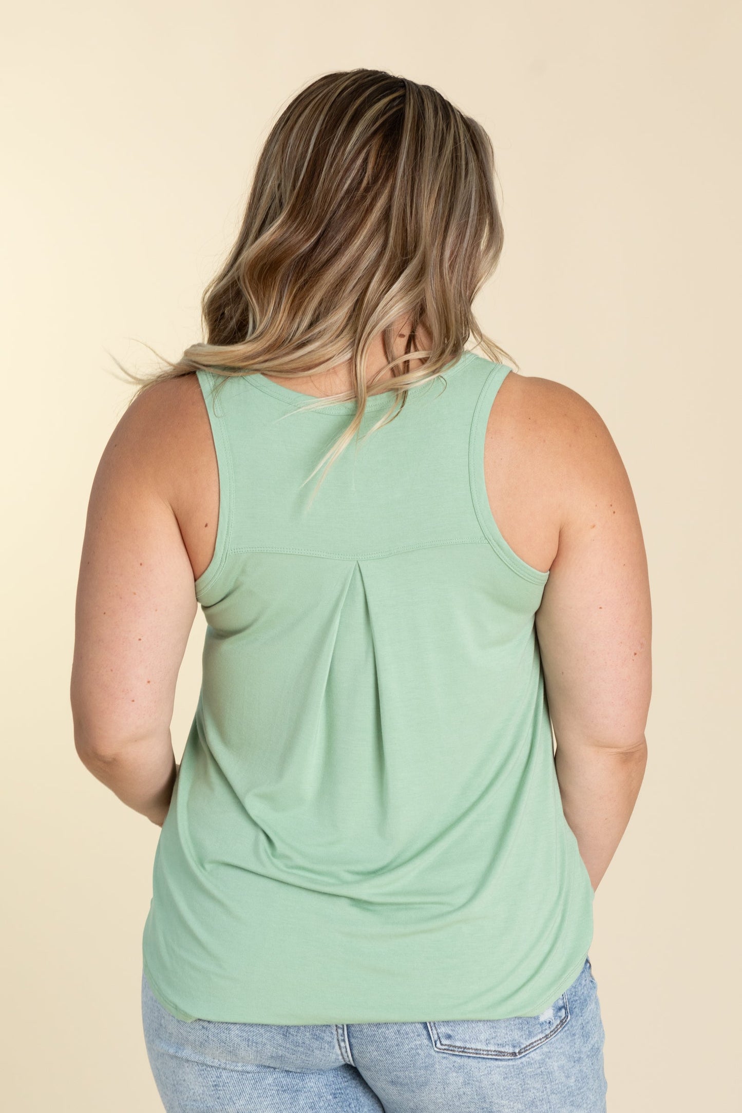 Flowy Round Neck Knit Tank Top