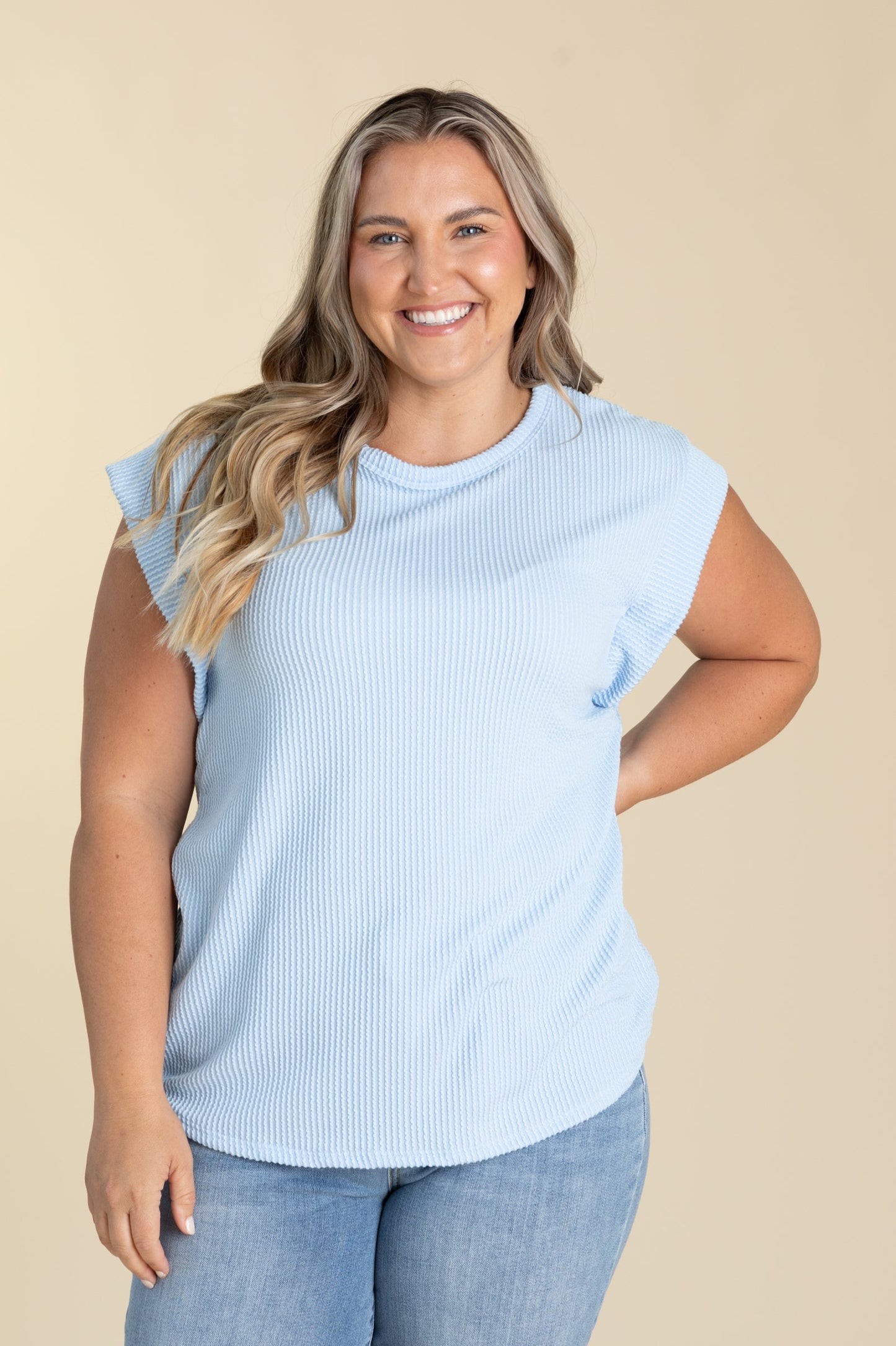 Ribbed Dolman Short Sleeve Knit Tops