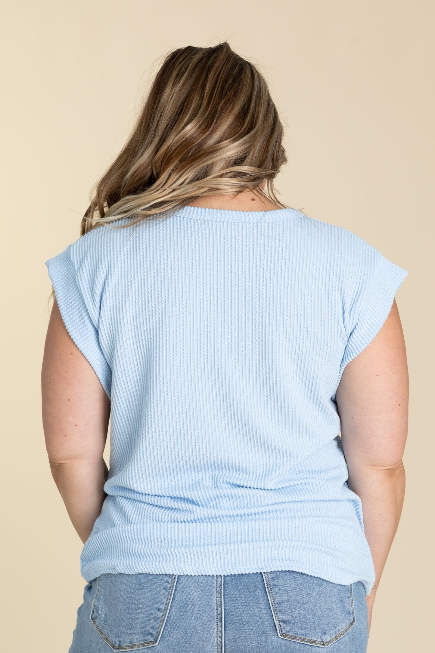 Ribbed Dolman Short Sleeve Knit Tops