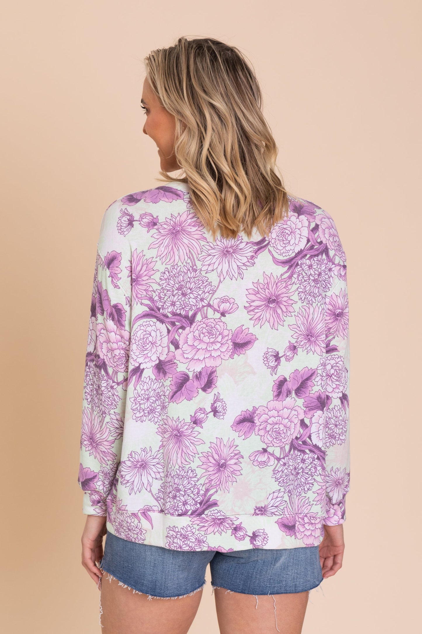 Spring Showers Lightweight French Terry Printed Sweatshirt With Pocket