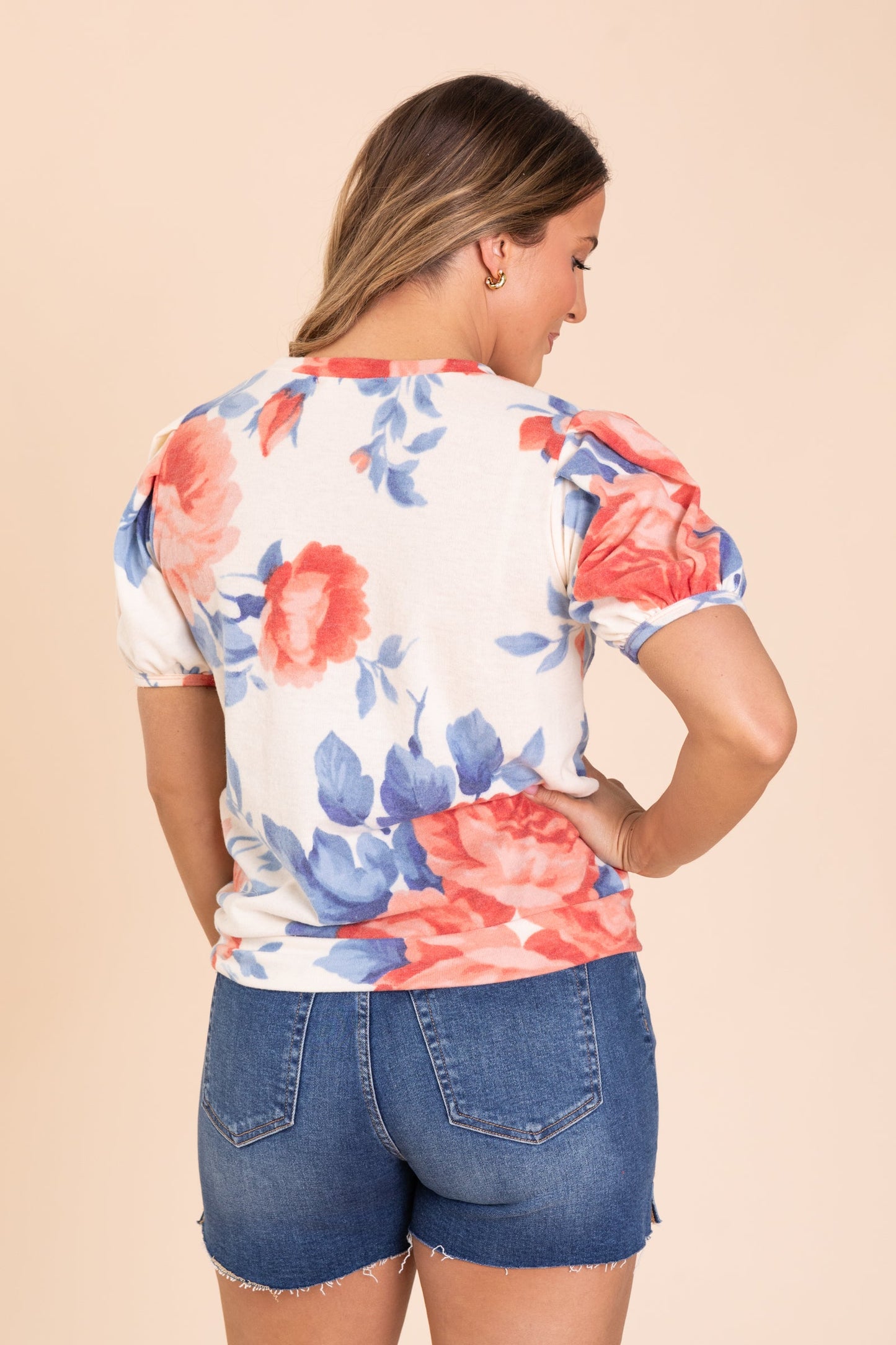 Ivory Baby Hacci Knit Top With Puff Sleeves