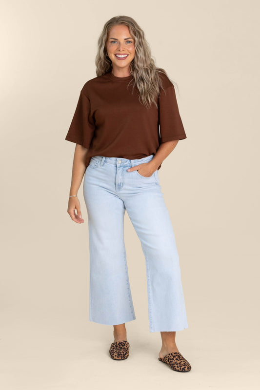 Vervet Light Wash High Rise Wide Leg Jeans