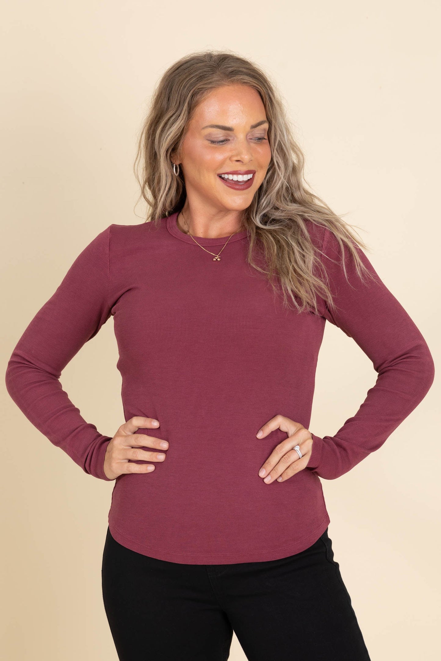 Baby Ribbed Basic Knit Long Sleeve Tops