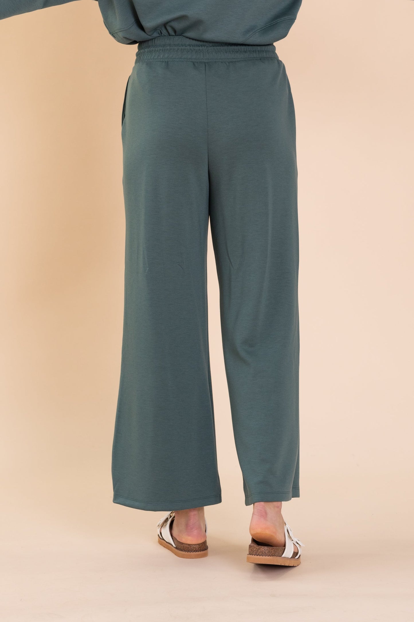 Ash Jade Scuba Drawstring Pants With Slit