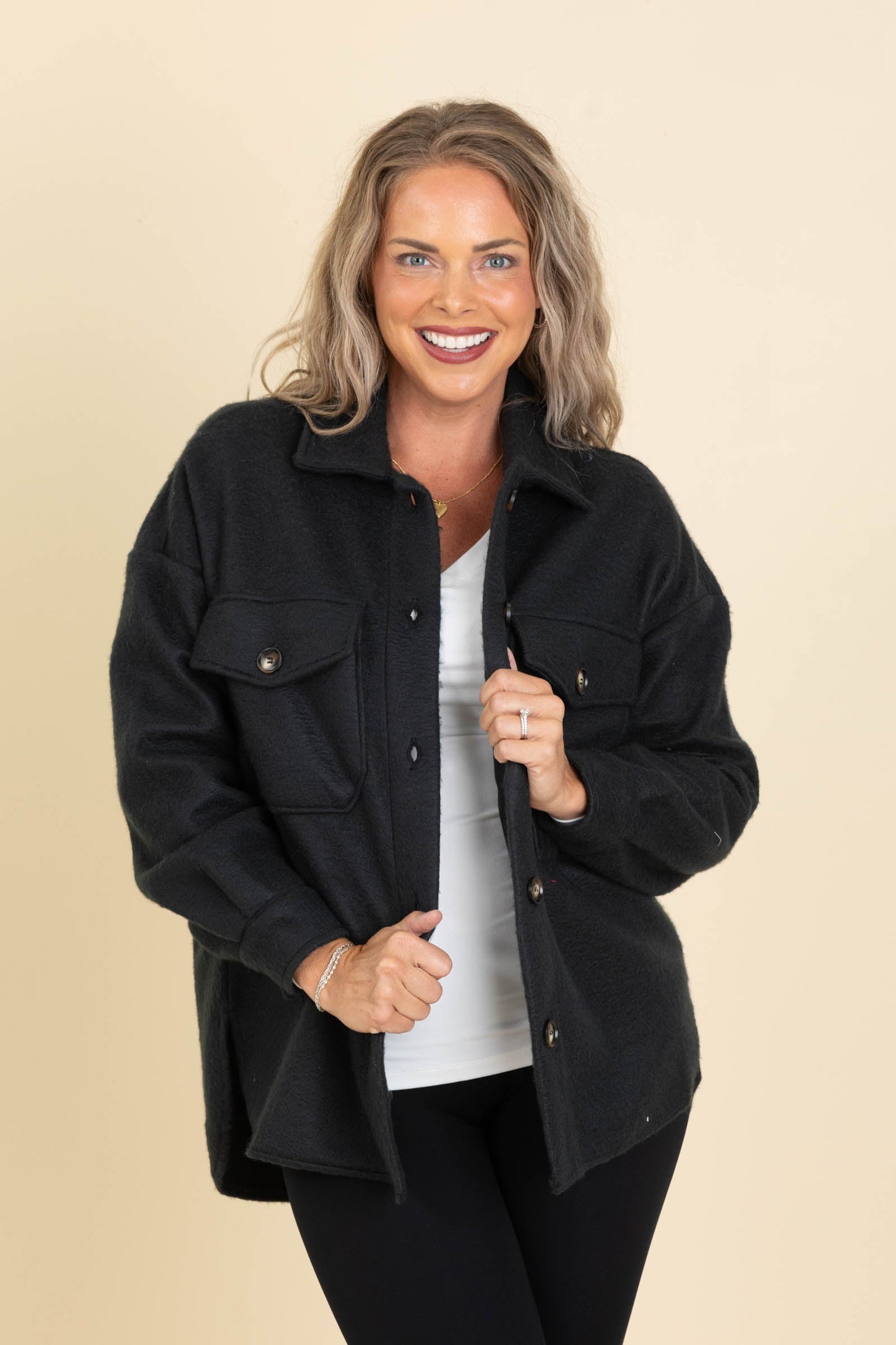 Solid Cozy Button Down Jackets