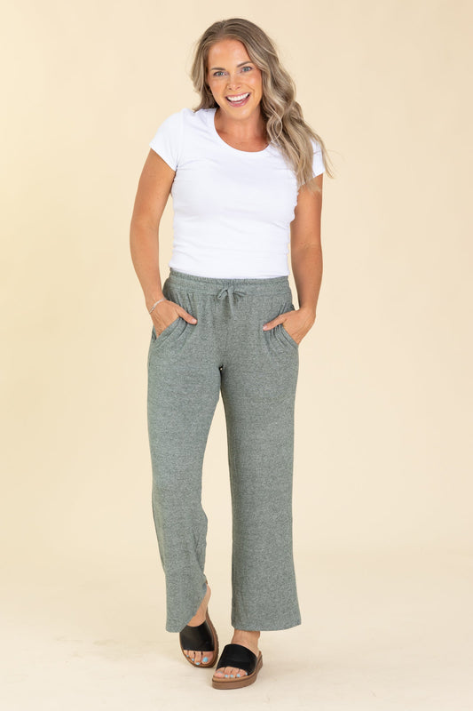 Grey Brushed Wide Leg Lounge Pants