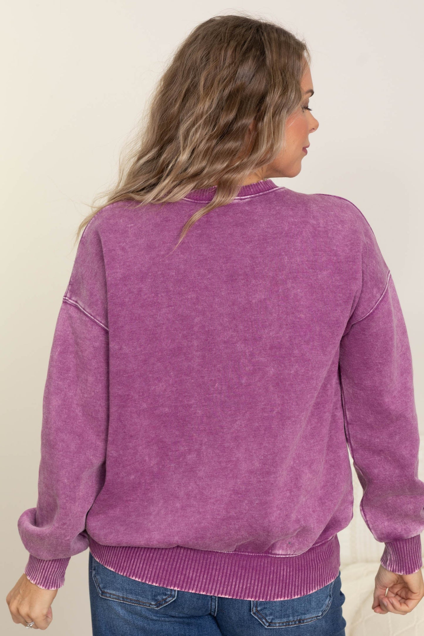Washed Drop Shoulder Fleece Sweatshirt