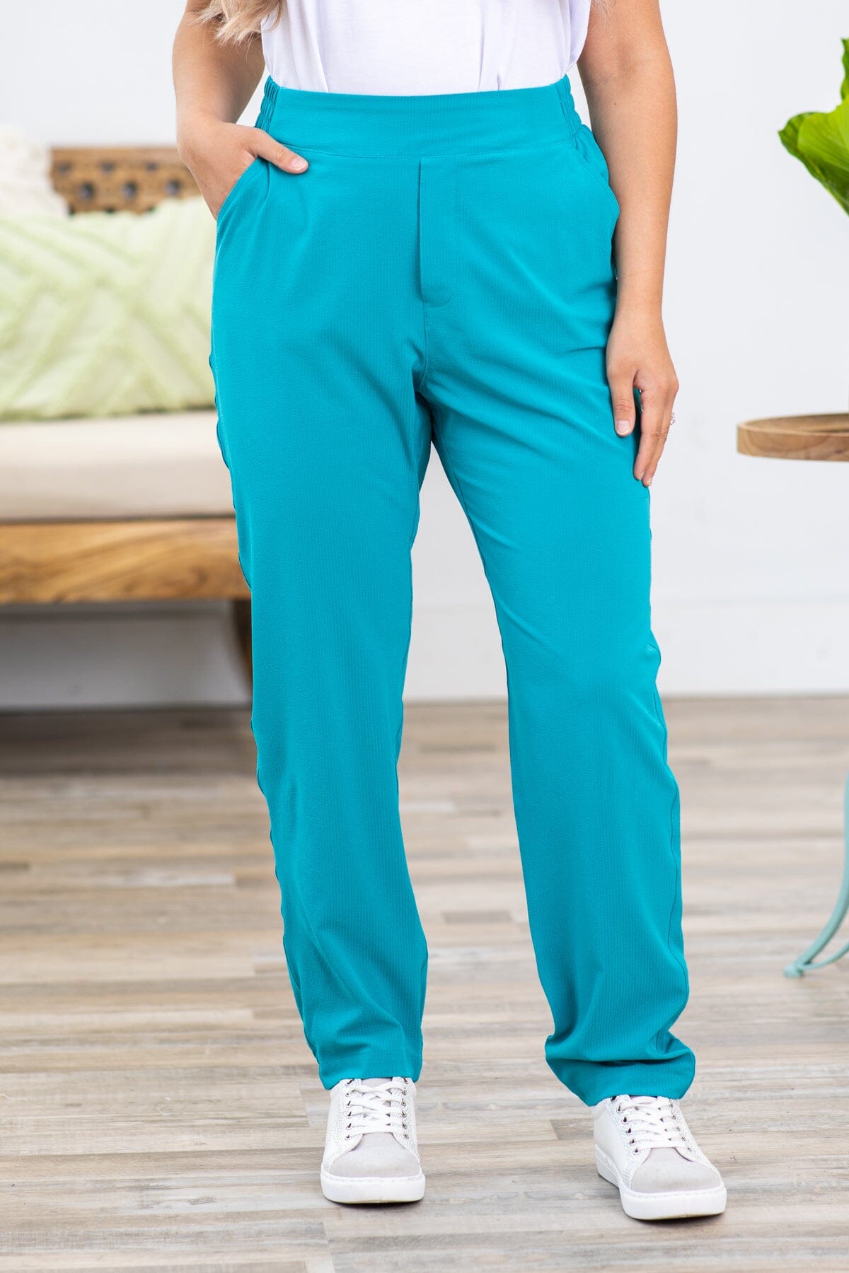 Turquoise Straight Leg Active Joggers