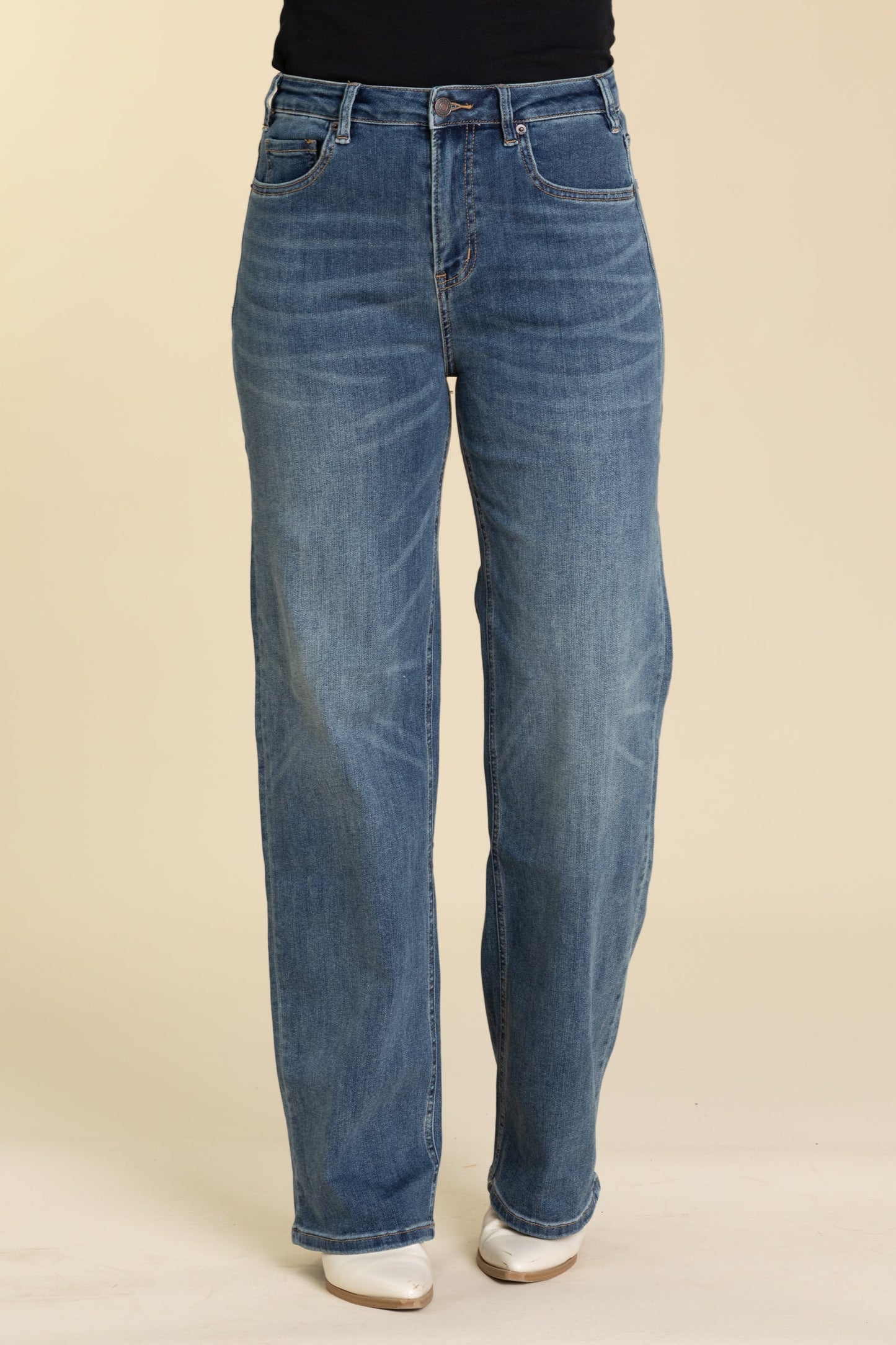 Mica Dark Wash Super High Straight Leg Jeans
