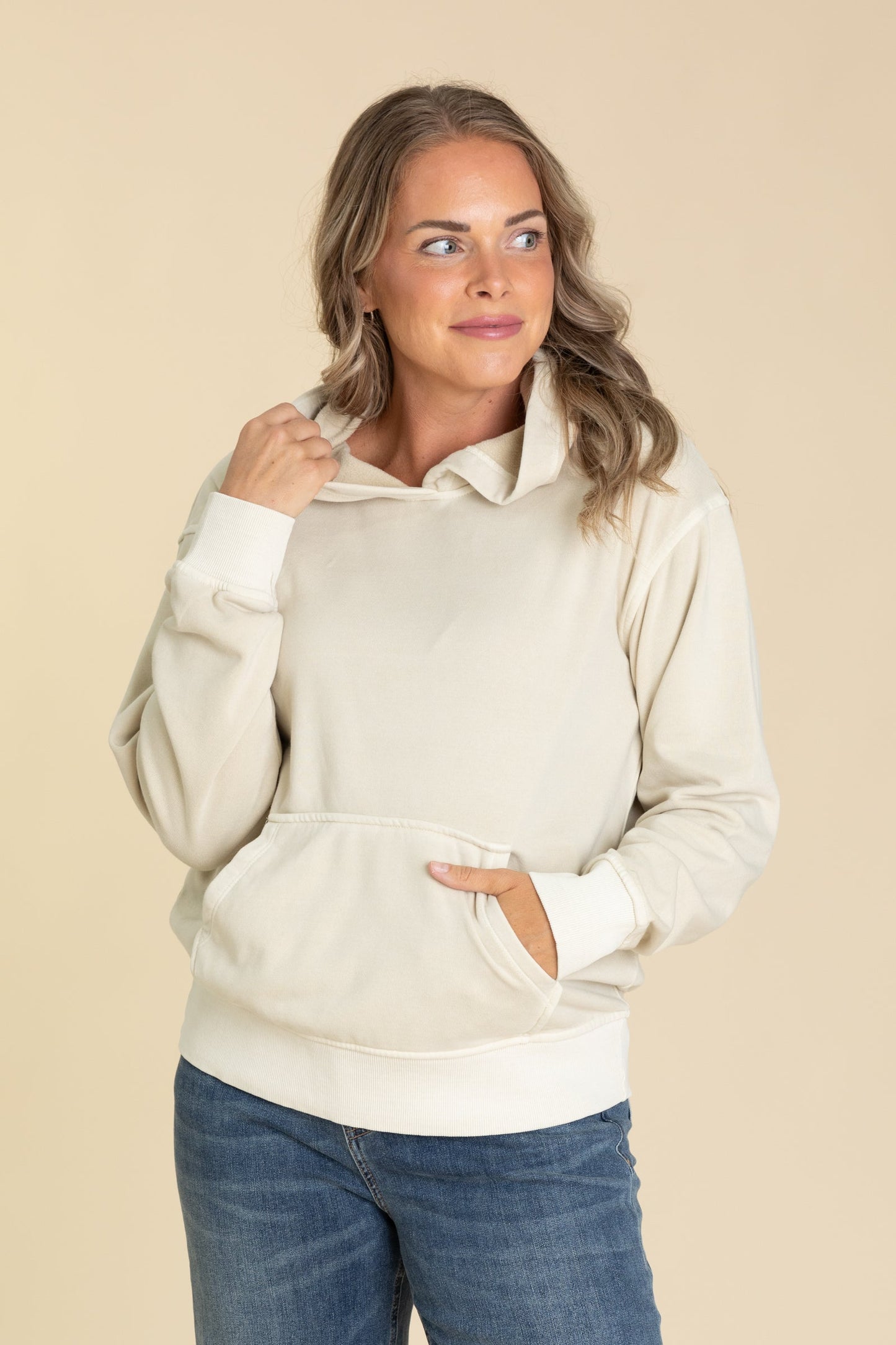 Soft Fleece Pigment Dyed Kangaroo Pocket Hoodie