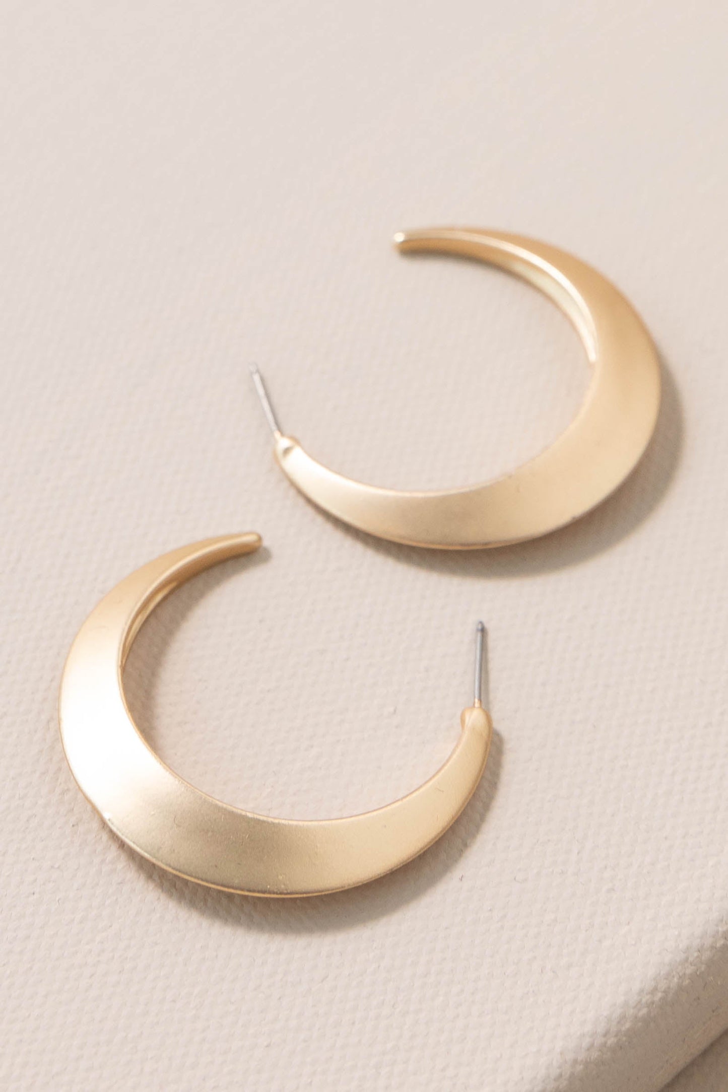 Matte Crescent Hoop Earrings