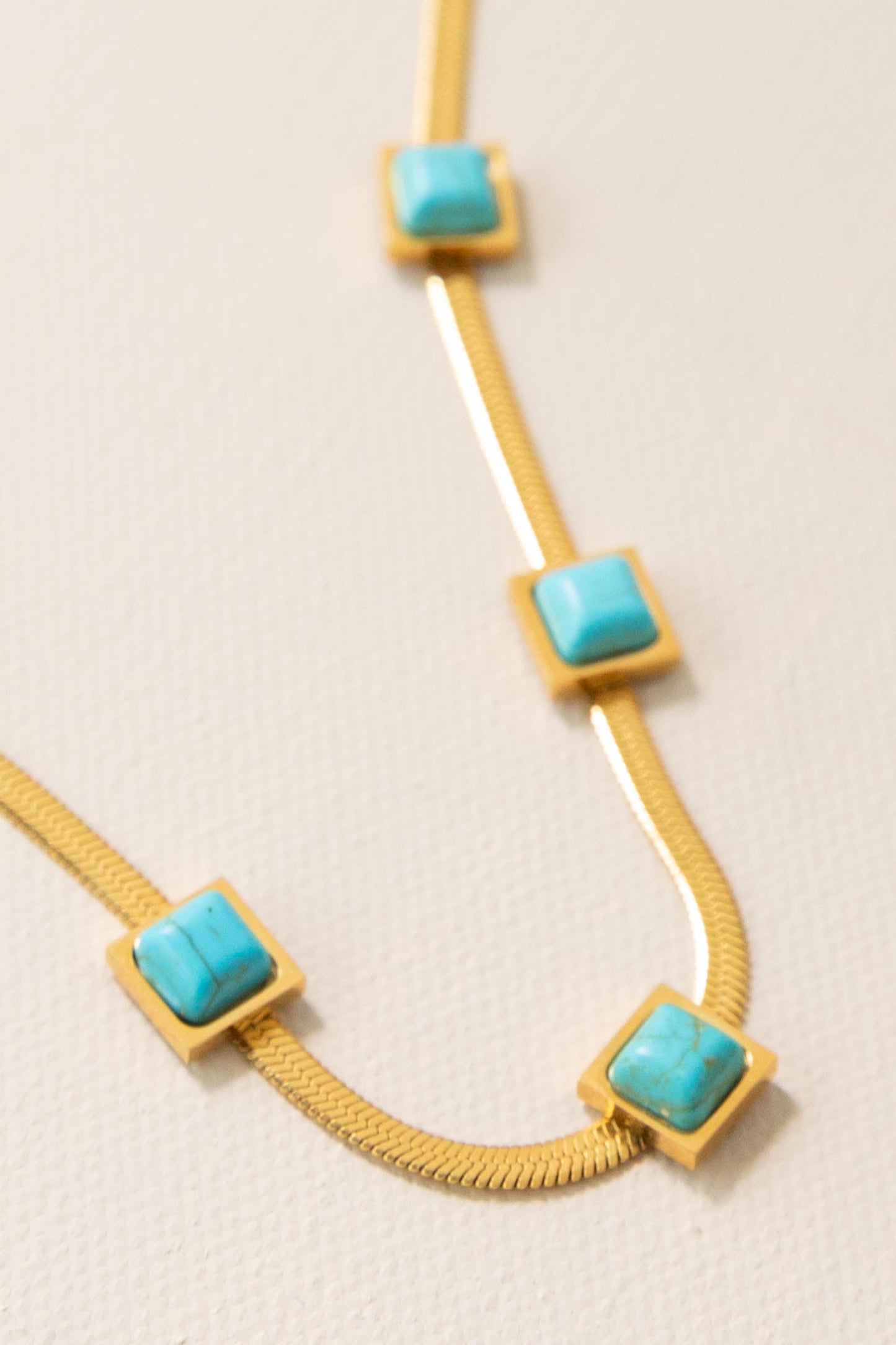 Turquoise Heringbone Necklace