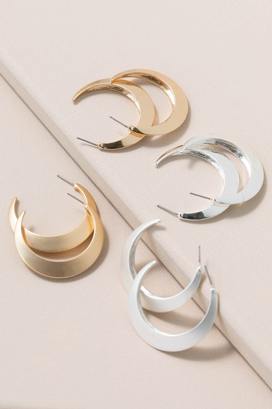 Matte Crescent Hoop Earrings