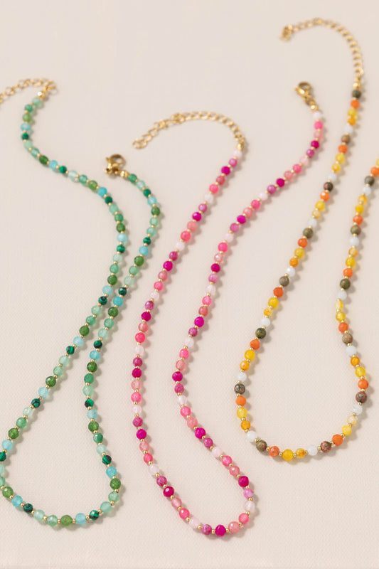 Candy Bead Dainty Gemstone Necklace