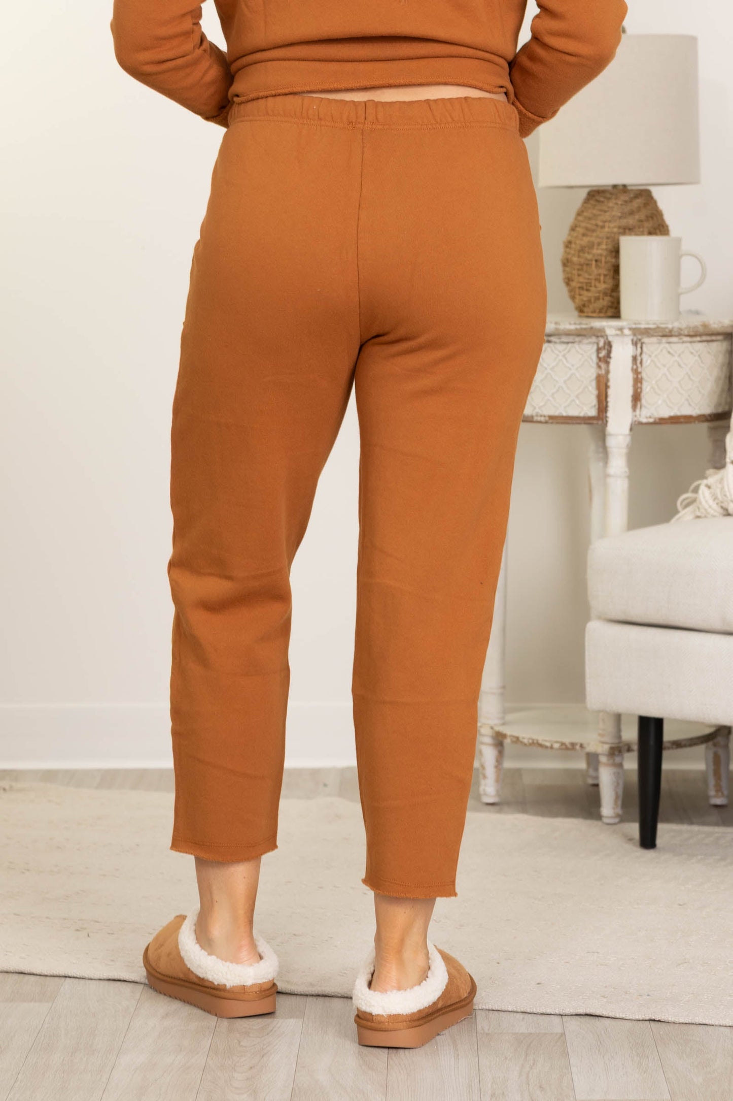 Raw Edge Straight Leg Lounge Pants