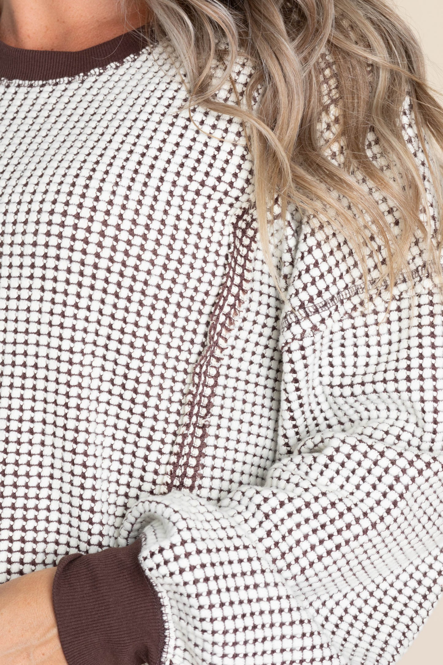 Relaxed Fit Waffle Knit Lightweight Sweaters