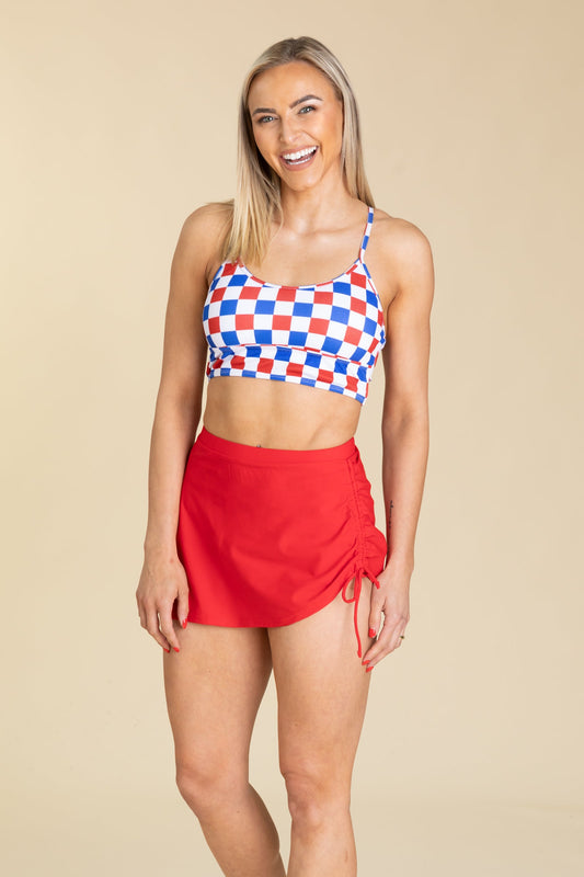 Red Walk On The Beach Skirt Coverup