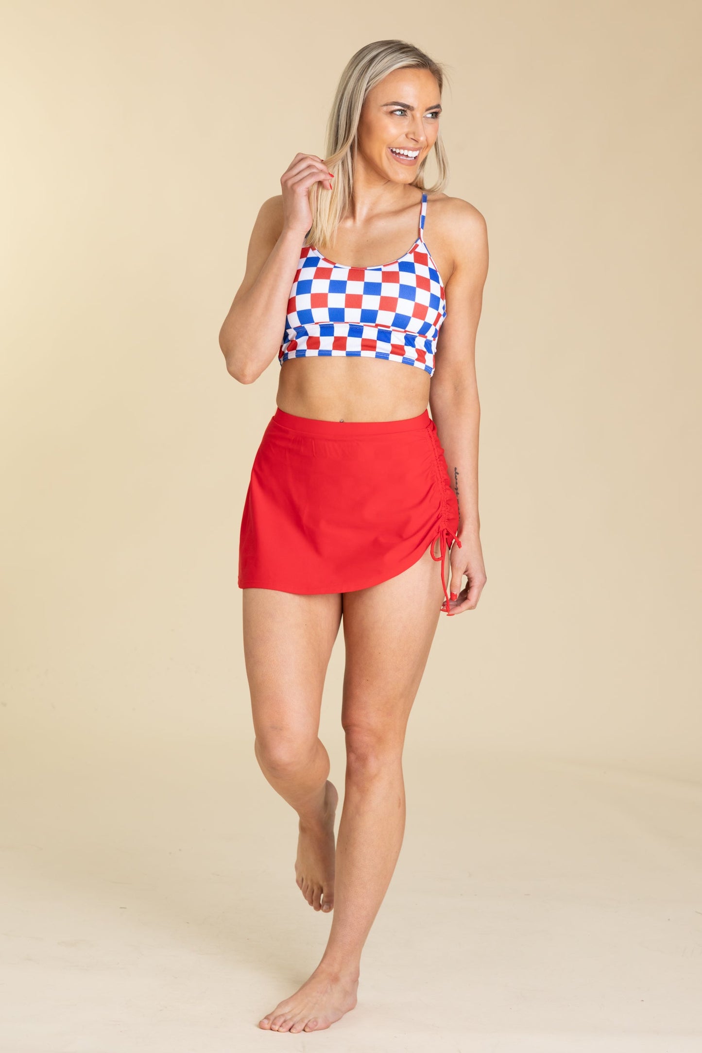 Red Walk On The Beach Skirt Coverup