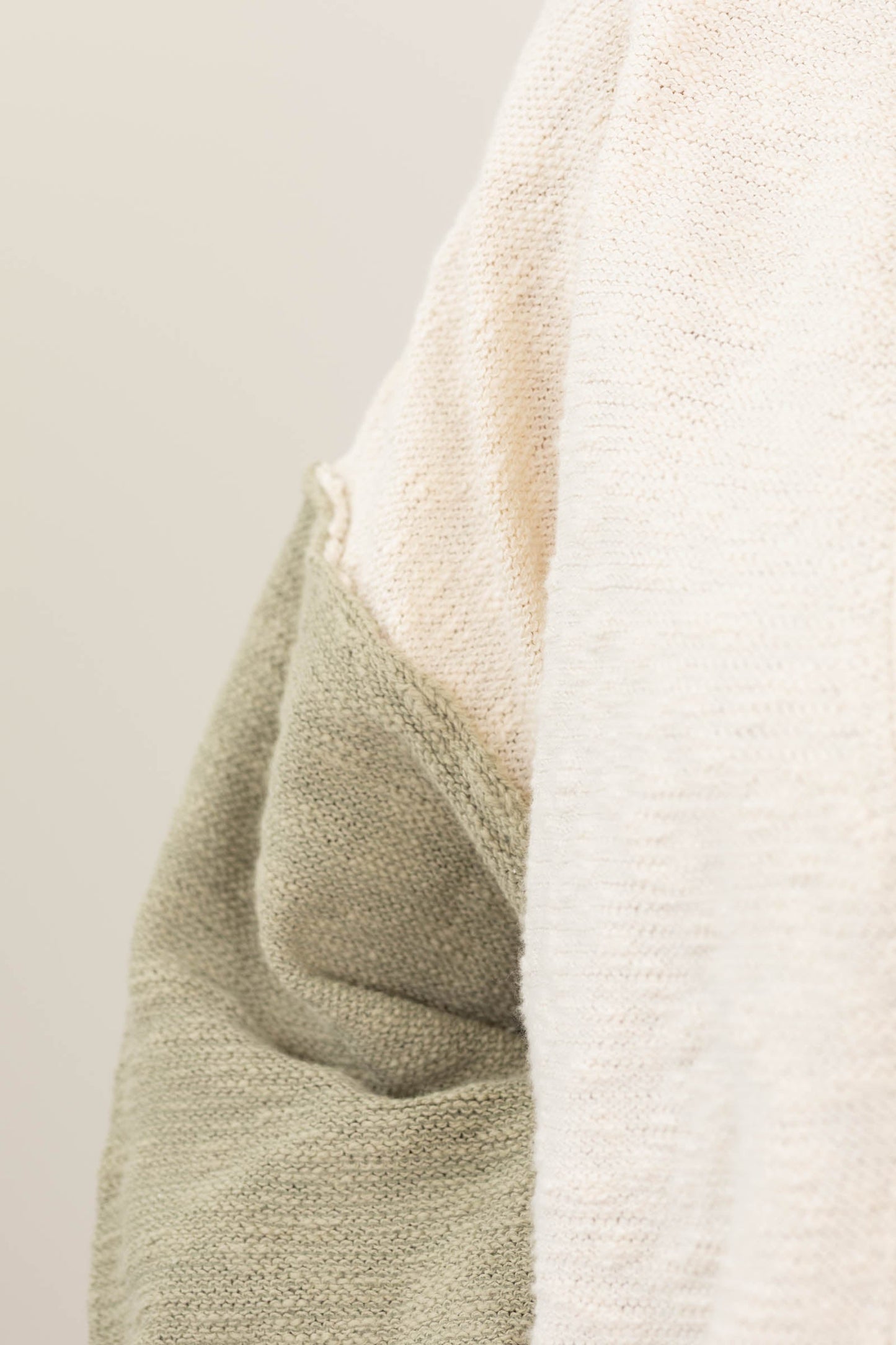 Sage and Cream Colorblock Cardigan