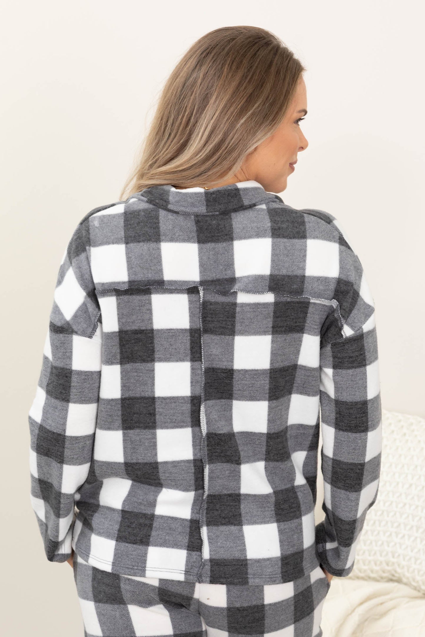 Black And White Buffalo Plaid 2 Piece Set