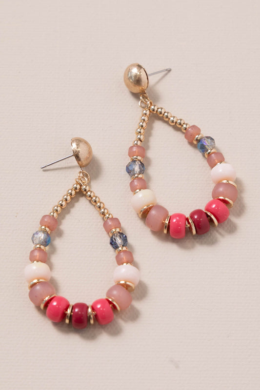 Multicolor Pinks Teardrop Earrings