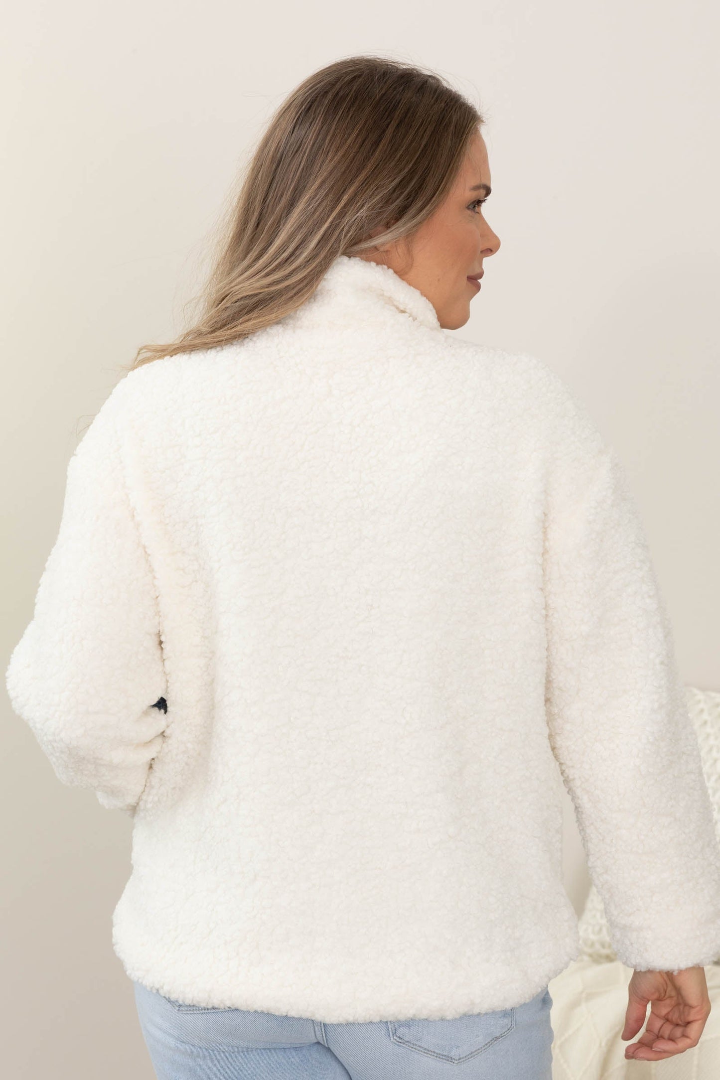 Denim Jacket With Sherpa Detail