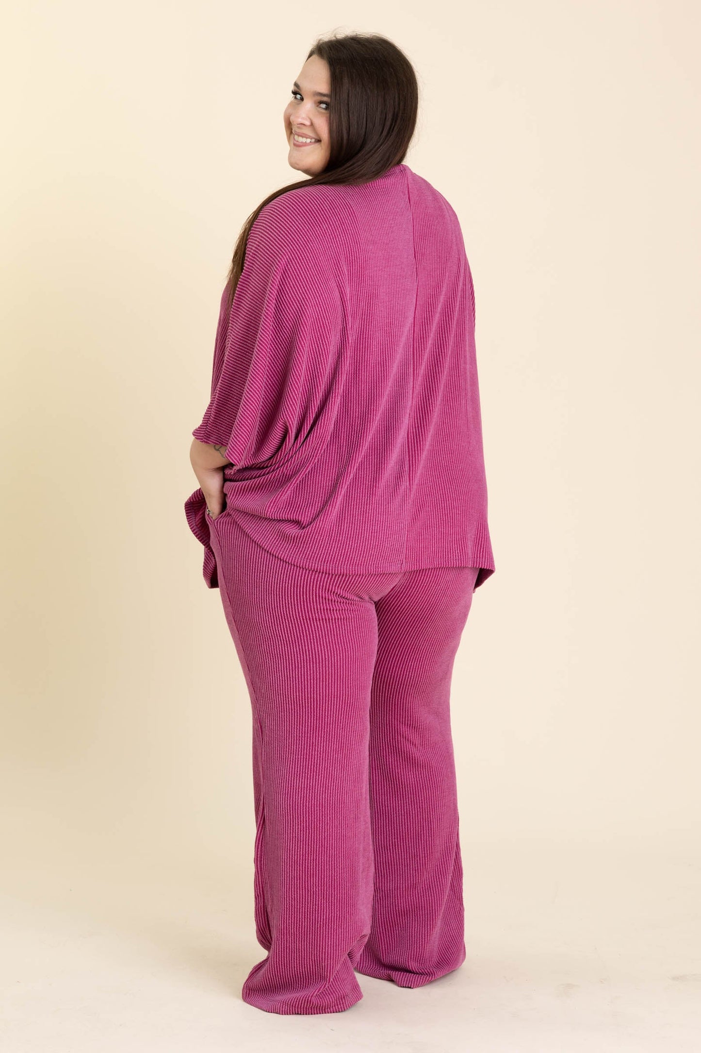 Soft Knit Boat Neck Top And Pants Set