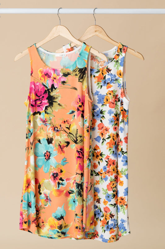 Floral Sleeveless Knit Dress