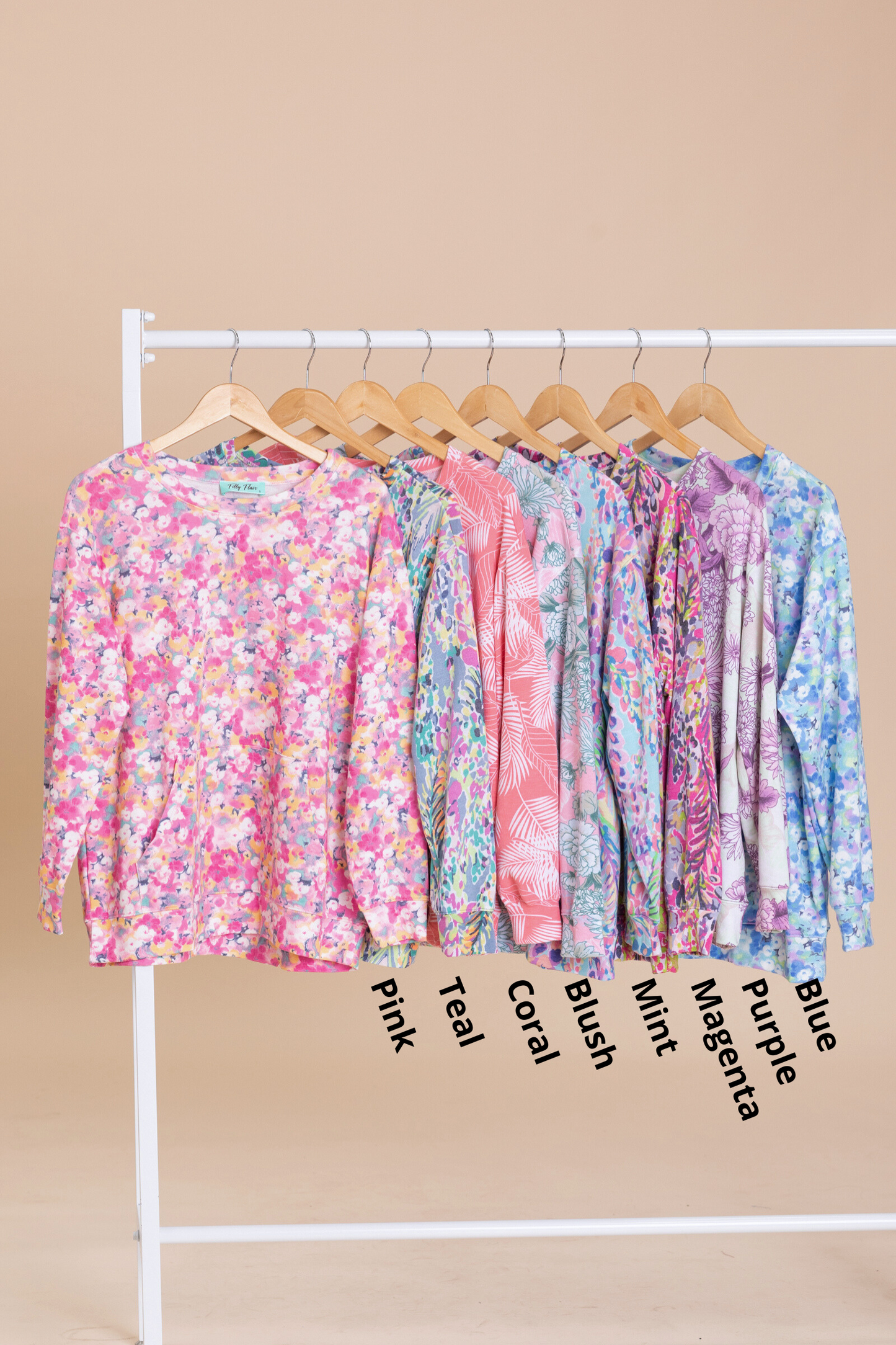 Spring Showers Lightweight French Terry Printed Sweatshirt With Pocket