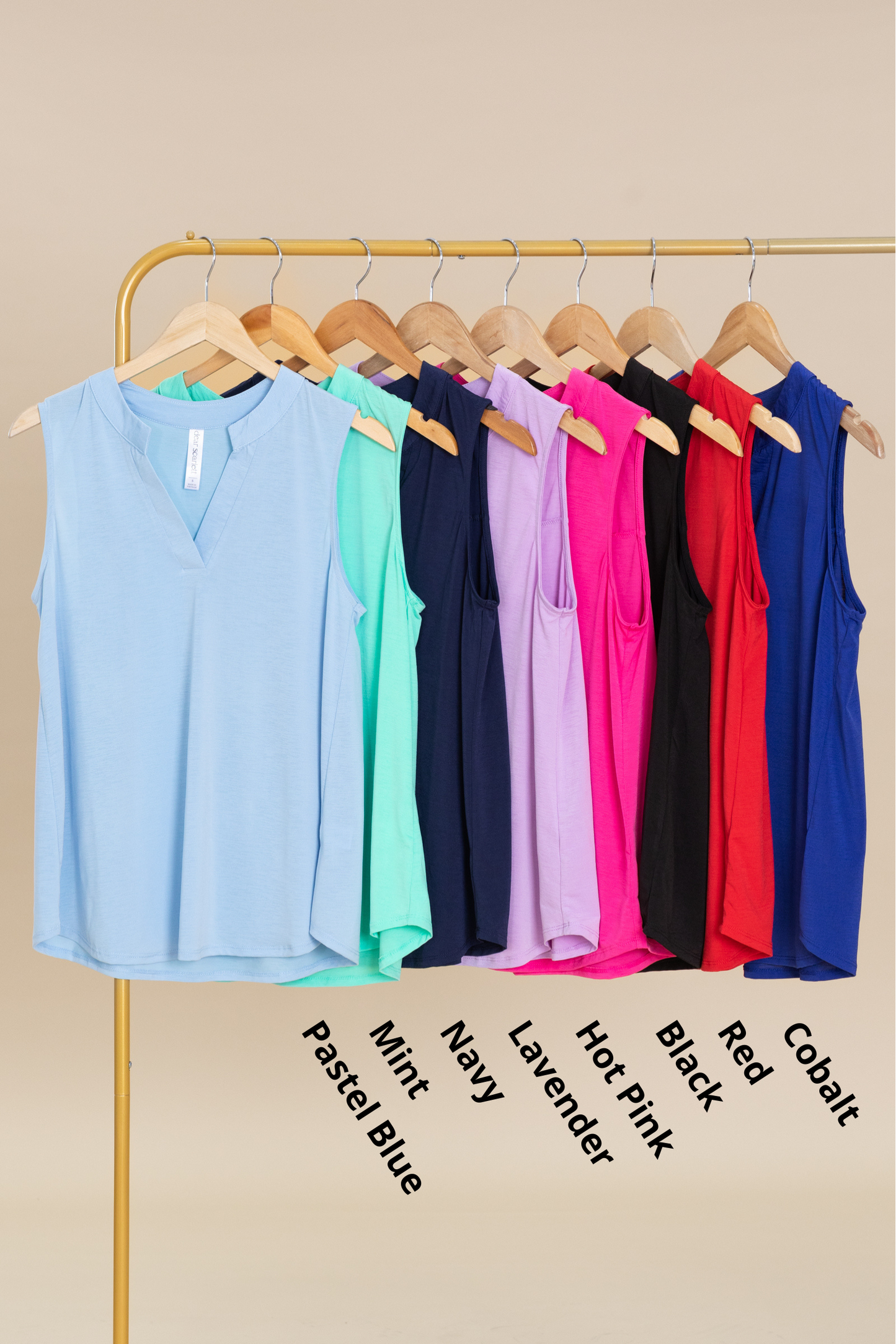 Lizzy Notch Neck Wrinkle Free Tank