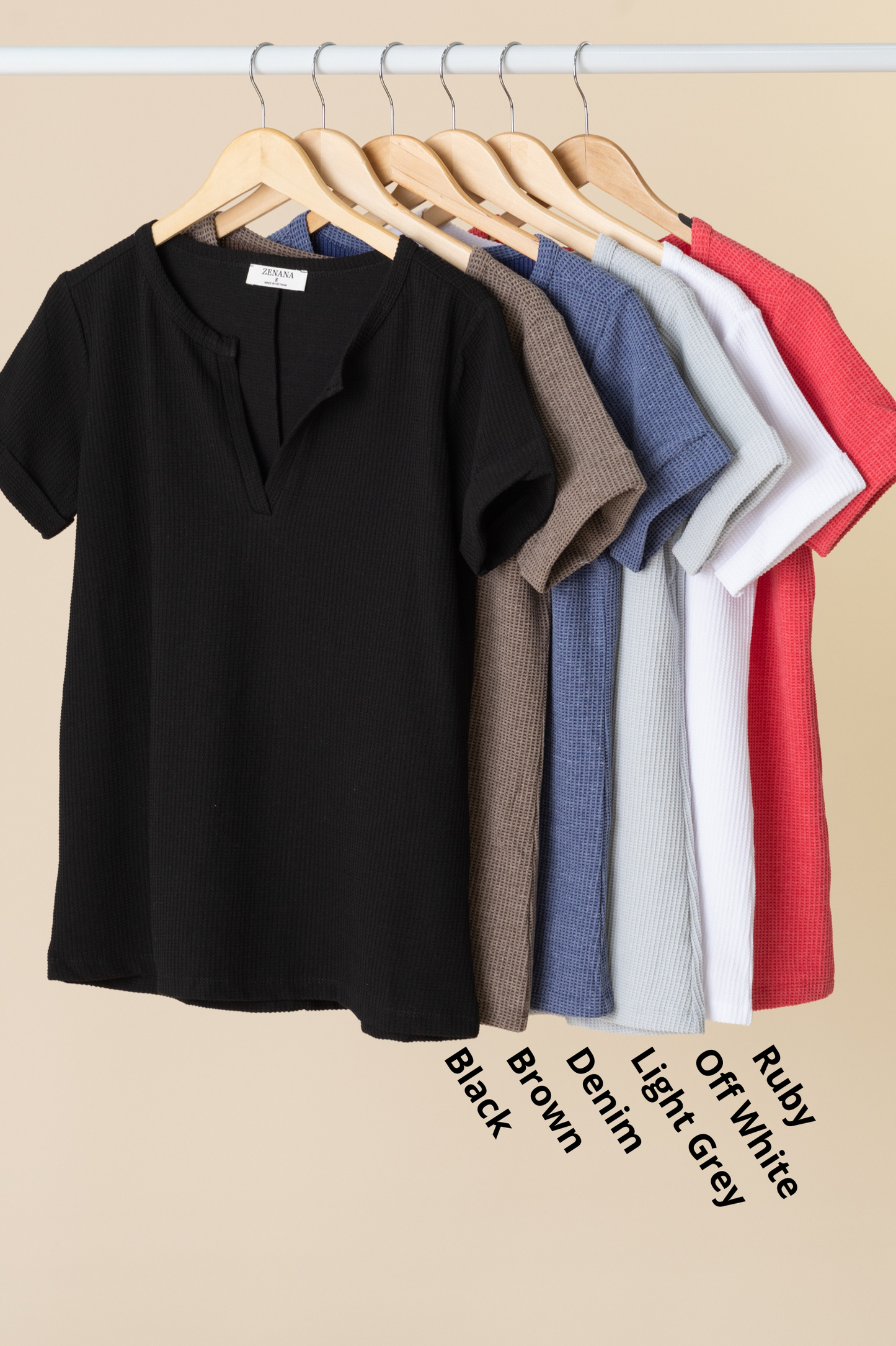 Melange Baby Waffle Henley Knit Top