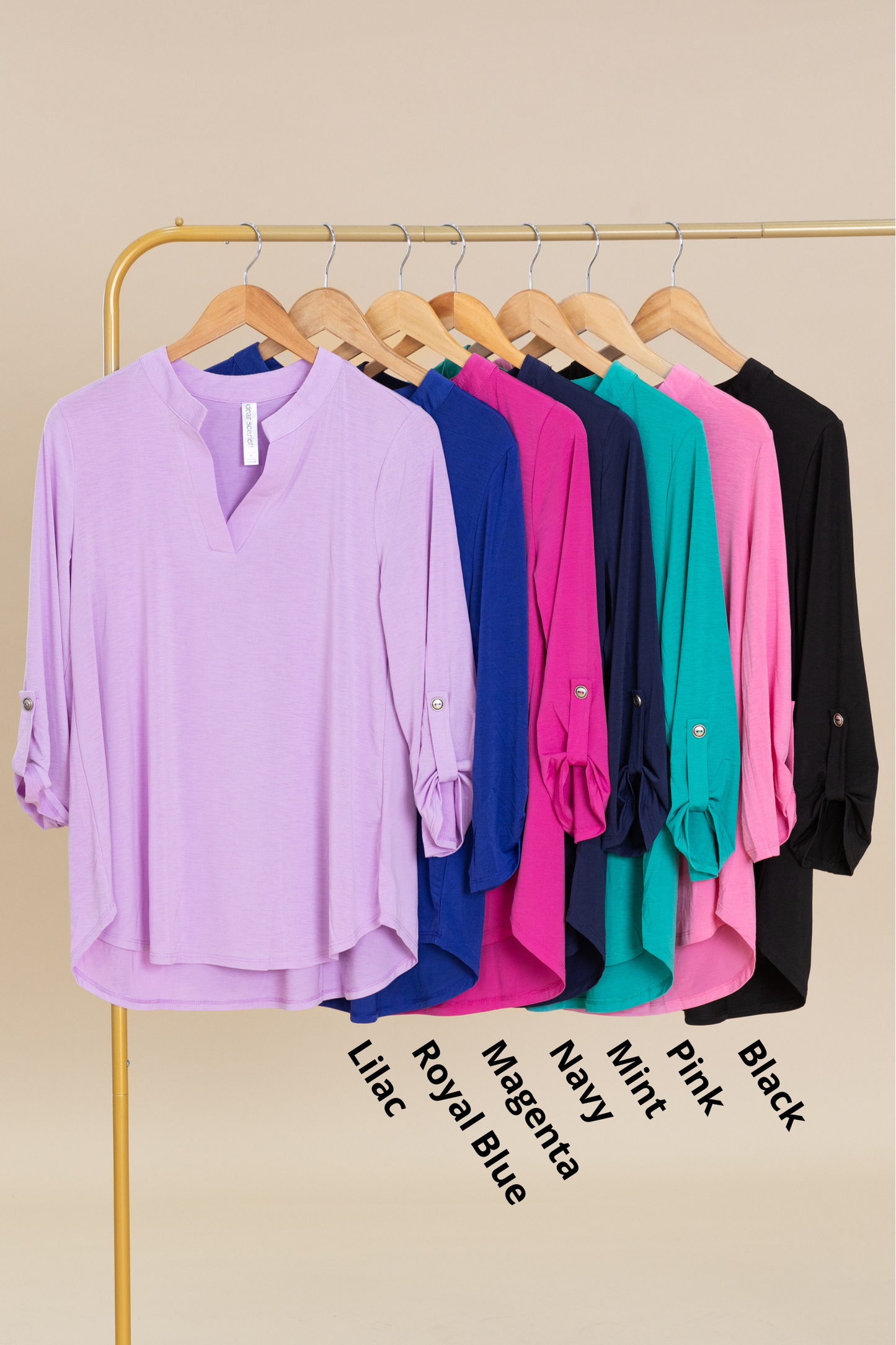 Lizzy Notch Neck Wrinkle Free Top