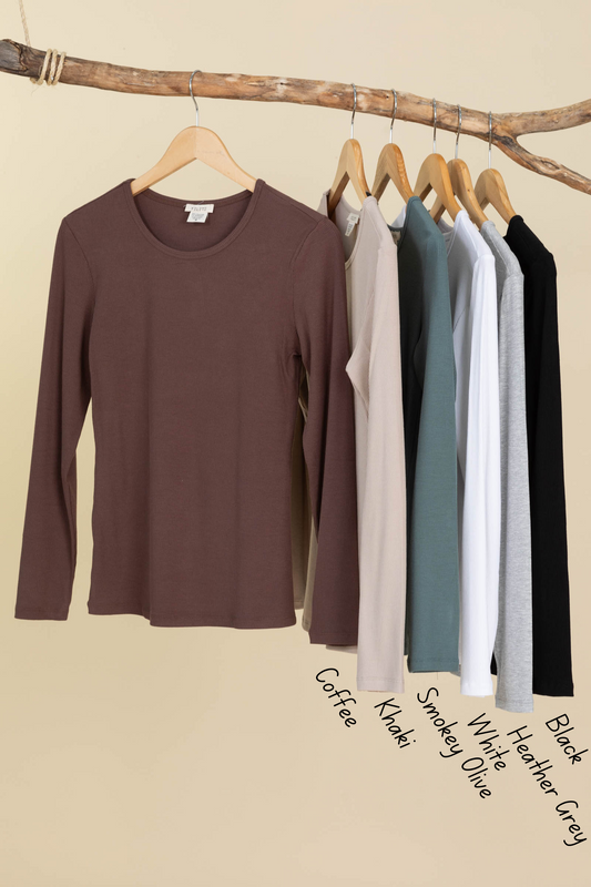 Pure Comfort Ribbed Long Sleeve Knit Tops