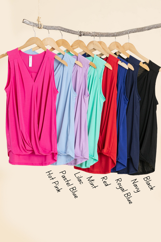 Surplice Wrinkle Free Tank Top