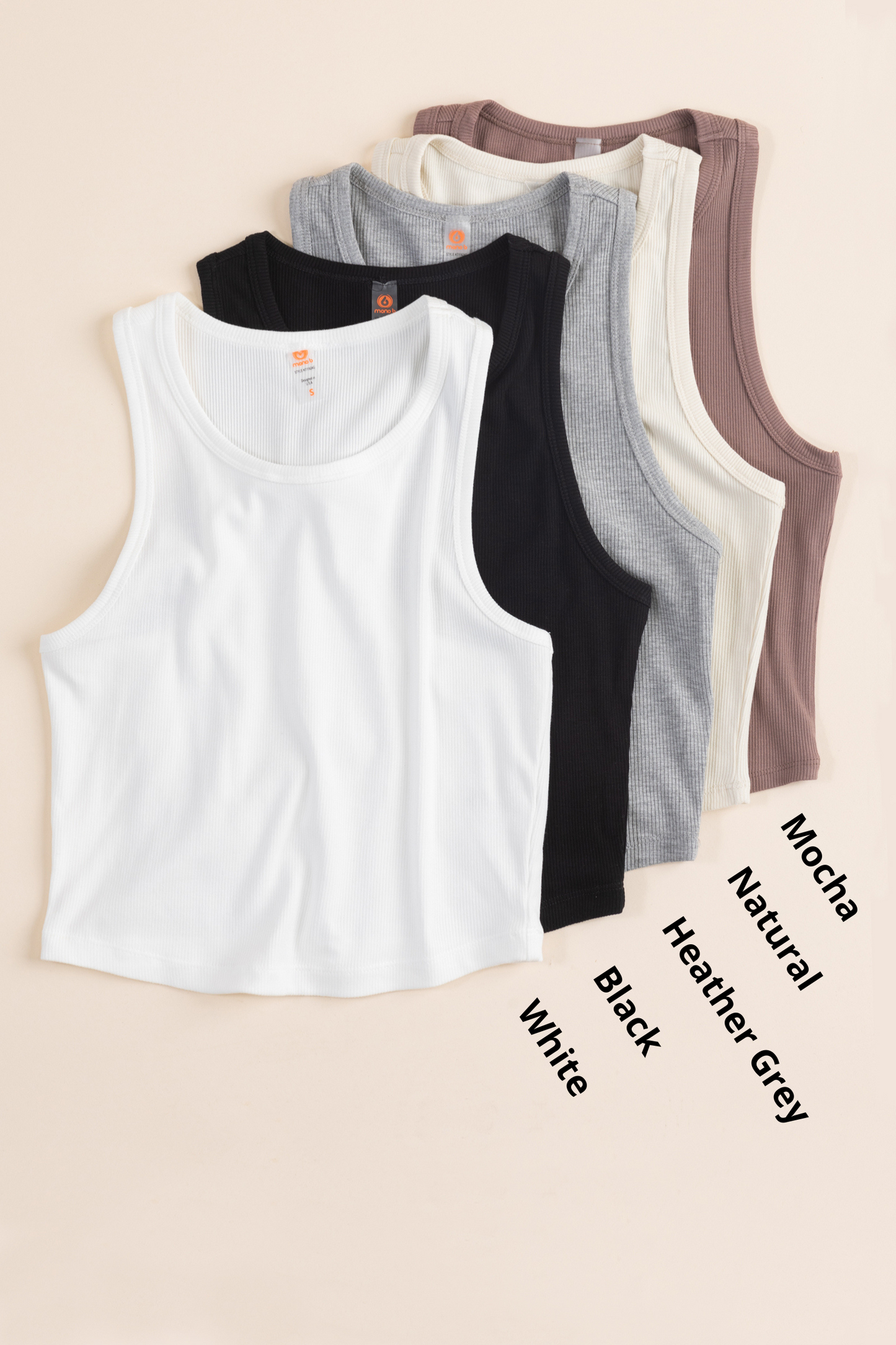 Essential Micro-Ribbed Racer Tank Top