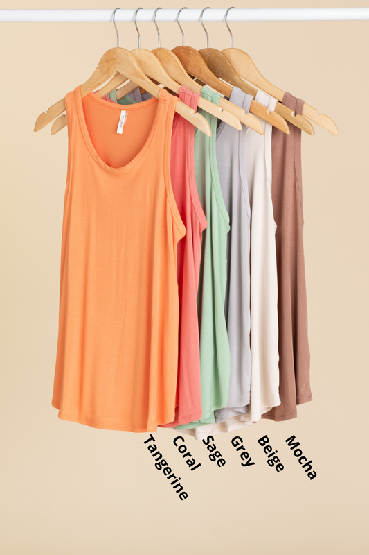 Flowy Round Neck Knit Tank Top