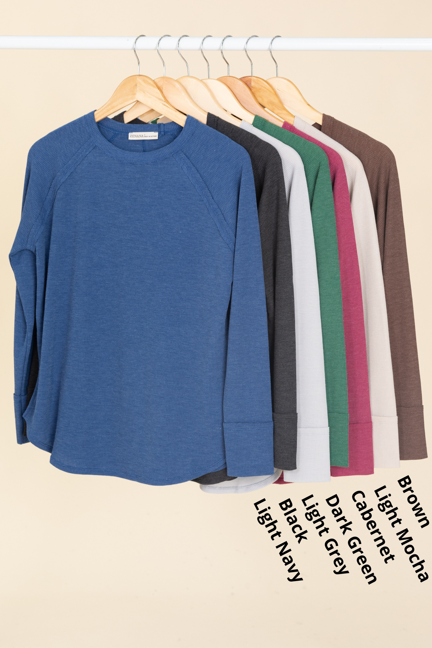 Knit Baby Waffle Long Sleeve Tops