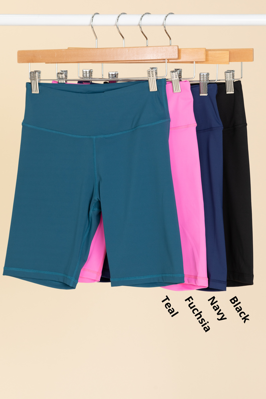 Active High Rise Matte Biker Shorts