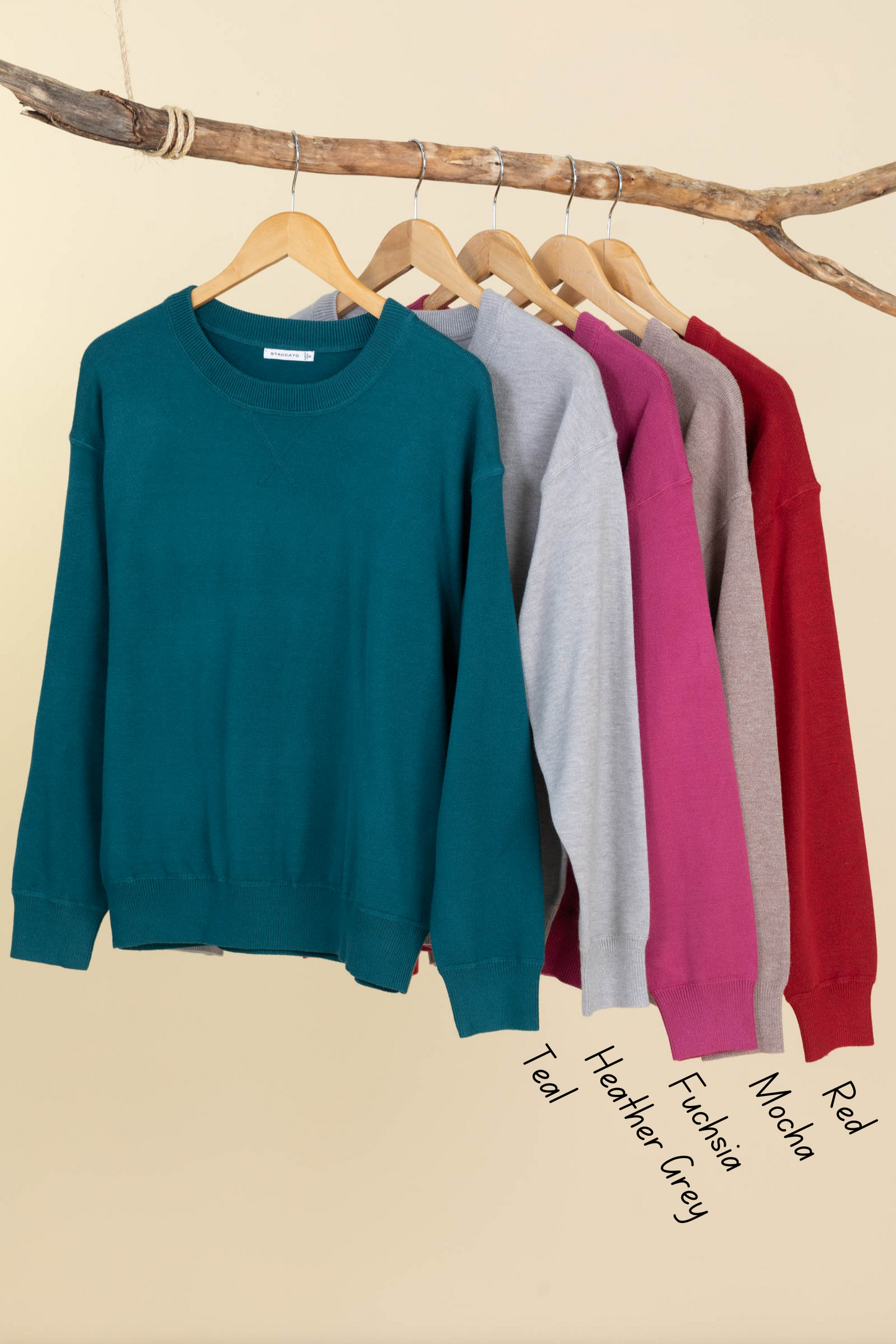Solid Pullover Knit Top Sweaters