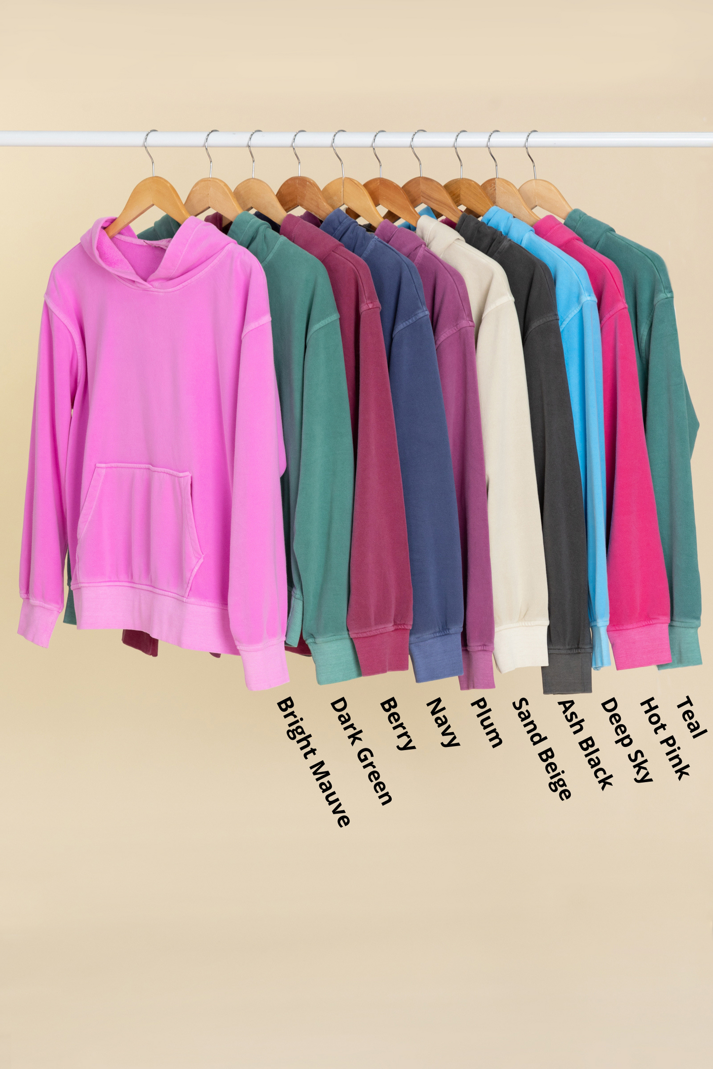 Soft Fleece Pigment Dyed Kangaroo Pocket Hoodie