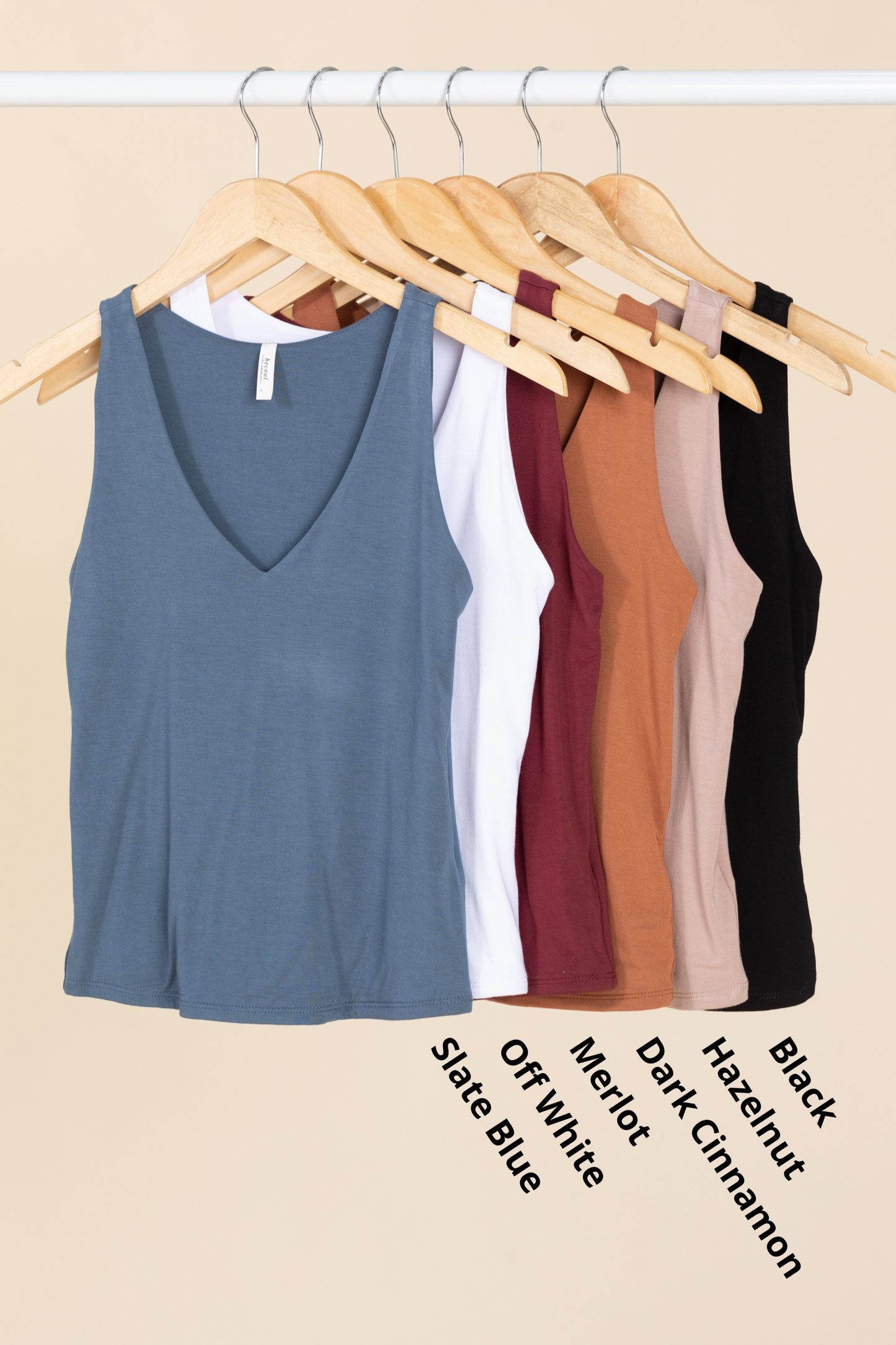 Soft Basic Full Length V-Neck Tank Tops