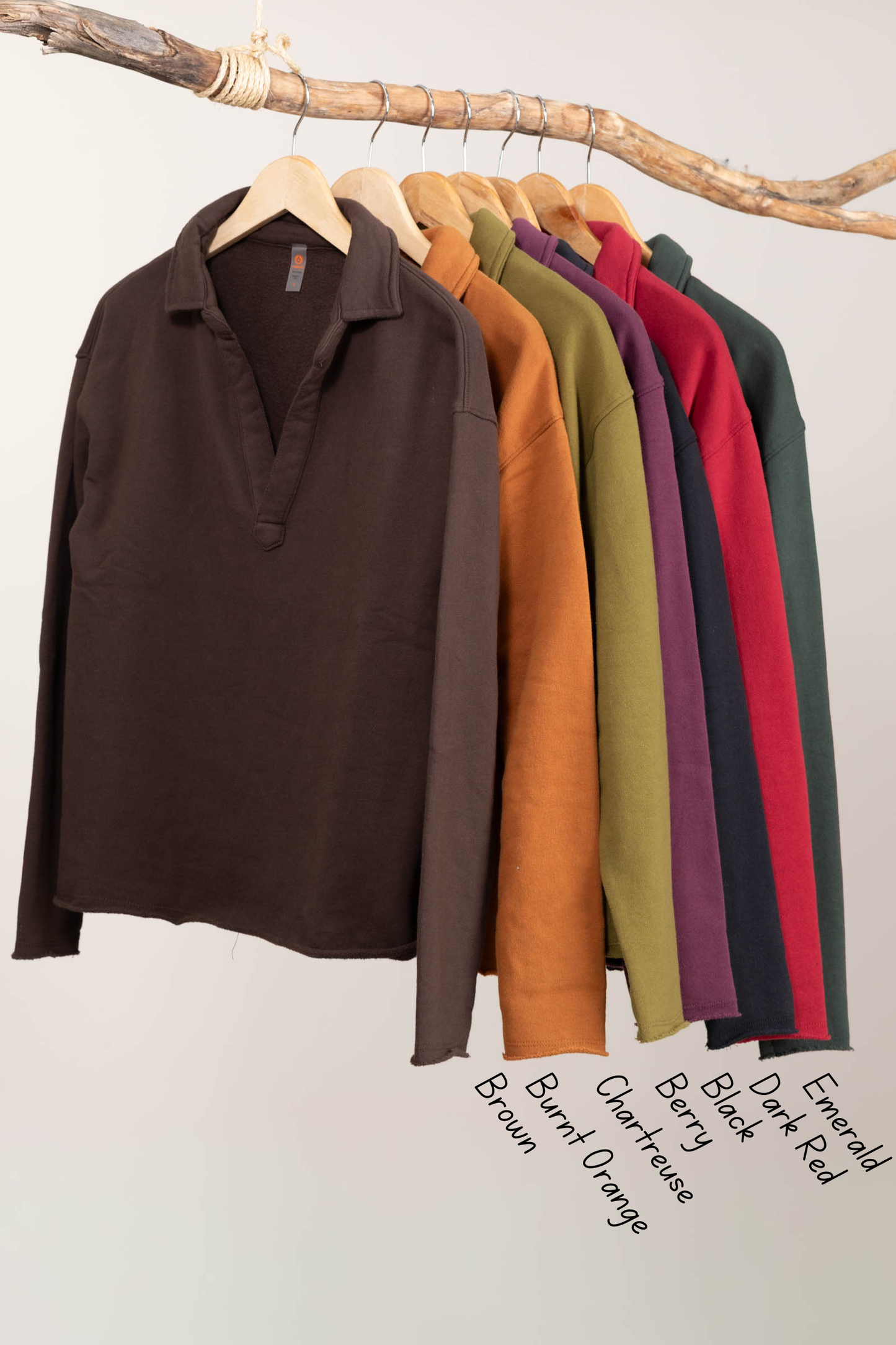 French Terry Raw Edge V-Neck Top