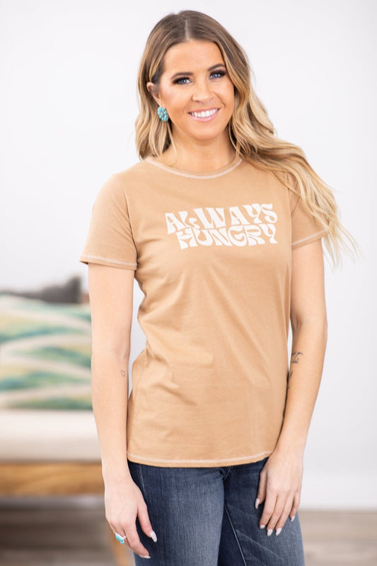 Tan Always Hungry Graphic Tee